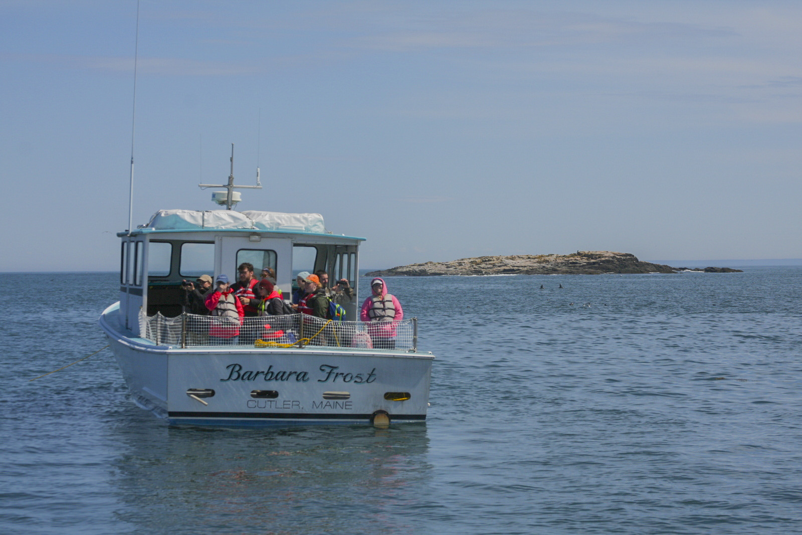 student trip on Lobster boat