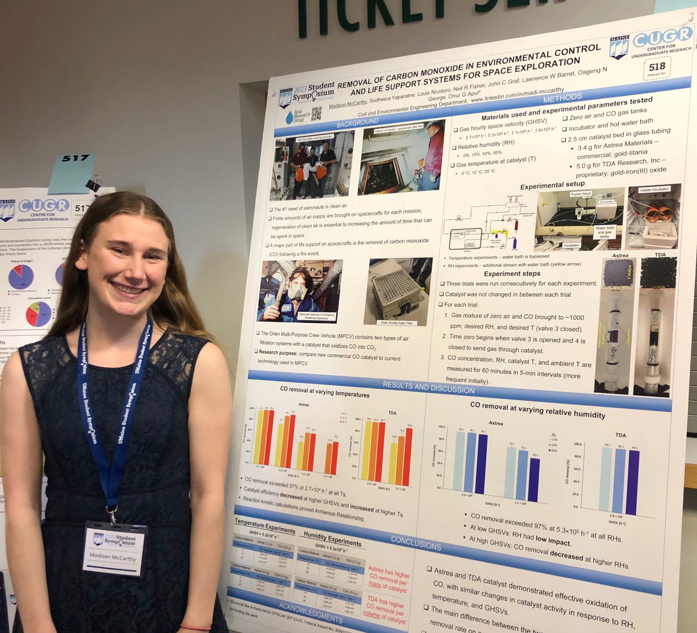 Madison McCarthy poses beside her poster during UMSS23.